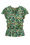 Damenshirt in Plissee-Optik mit Muster, Schwarz