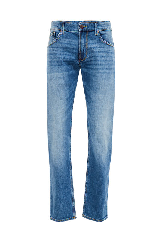 Herren-Regular-Fit-Jeans mit Medium-Stretch, Hellblau