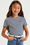 Mädchen-T-Shirt mit Muster, Dunkelblau