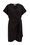 Damen-Wickelkleid aus einer Leinenmischung, Schwarz