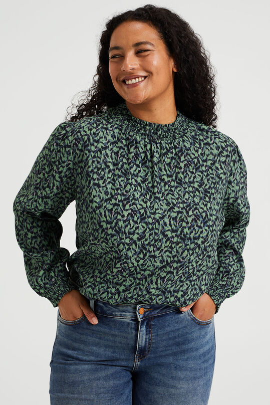 Damenshirt mit Muster – Curve, Grün