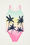 Mädchen-Badeanzug mit Muster, Mehrfarbig