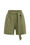 Damen-Paperbag-Shorts aus Leinen, Dunkelgrün