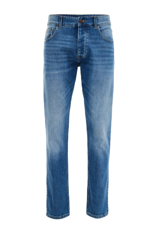 Herren-Slim-Fit-Jeans mit Medium-Stretch, Blau