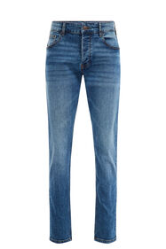 Herren-Slim-Fit-Jeans mit Medium-Stretch, Blau