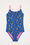 Mädchen-Badeanzug mit Muster, Blau