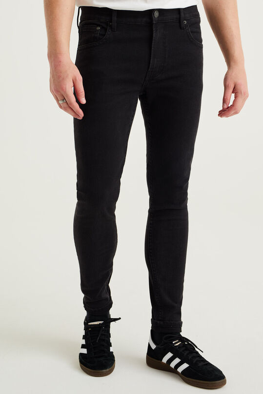 Herren-Skinny-Fit-Jeans mit Superstretch, Schwarz
